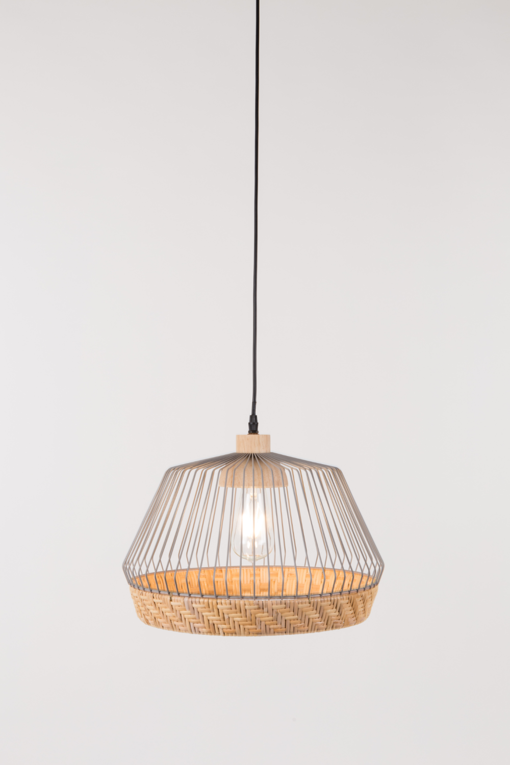 Gray Wide Cage Pendant Lamp | Zuiver Birdy | DutchFurniture.com