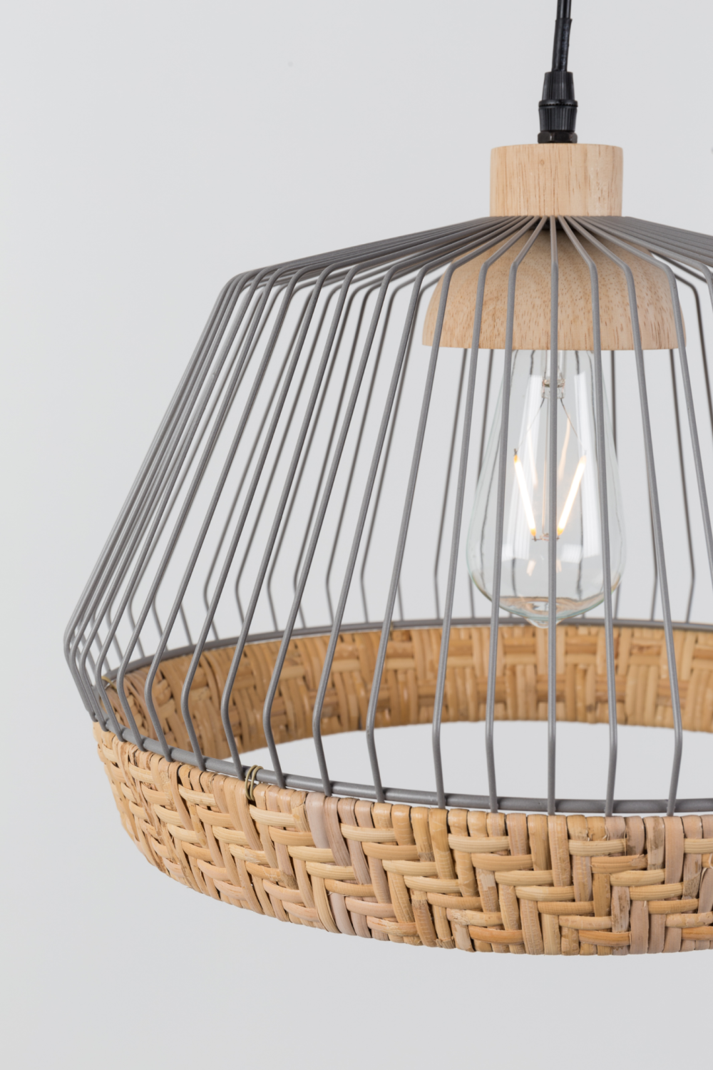 Gray Wide Cage Pendant Lamp | Zuiver Birdy | DutchFurniture.com