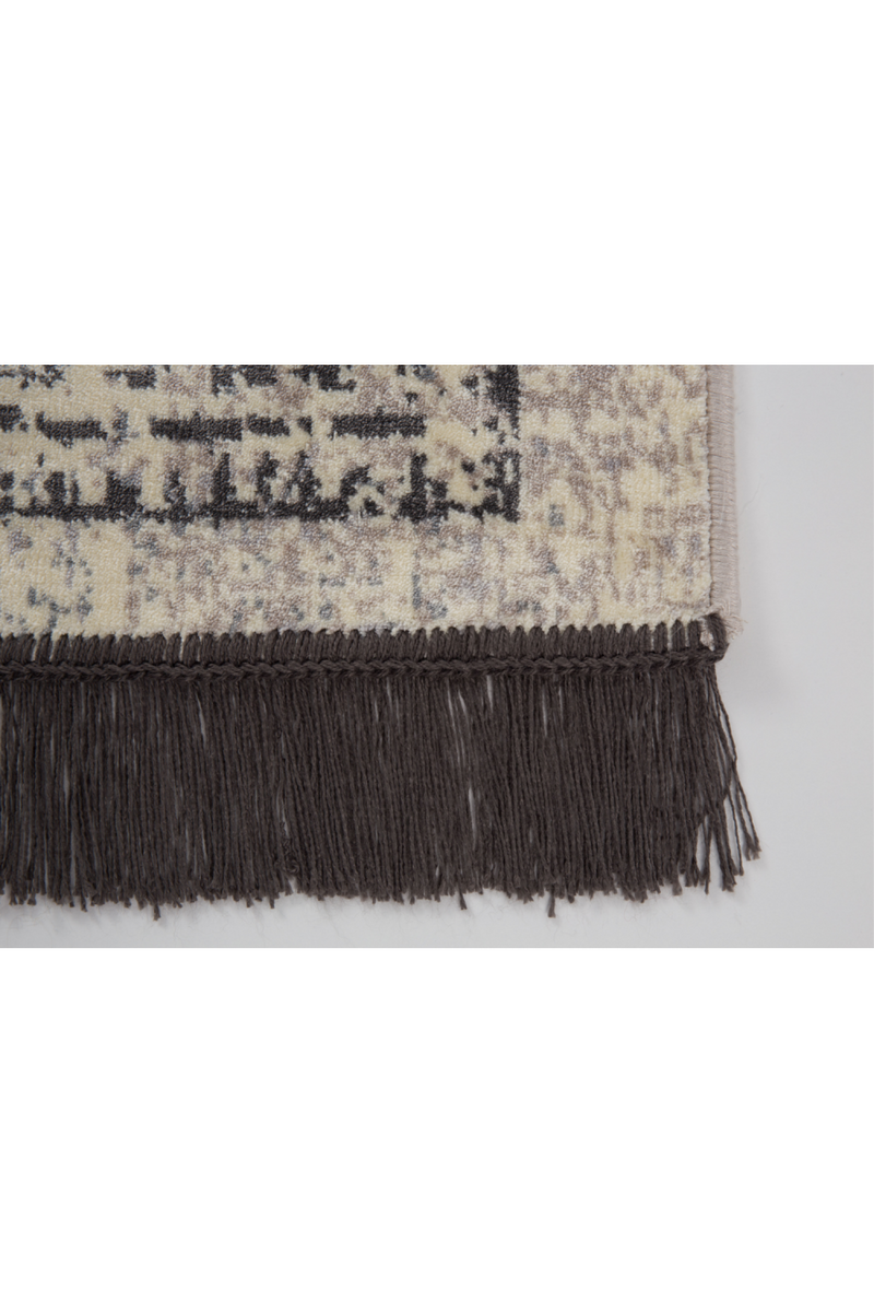Gray Rectangular Fringed Area Rug 5’ x 7’5" | Zuiver Marvel | DutchFurniture.com